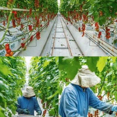 Estufas para o cultivo sem solo de produtos hortícolas e de frutas em grande escala