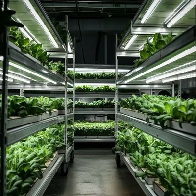 Estrutura de aço de camada dupla Container de transporte Estufas para plantação de vegetais de folhas
