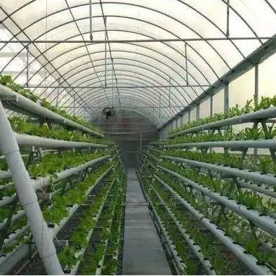 Sistema hidropónico de estufas agrícolas em grande escala com método de aquecimento temporário